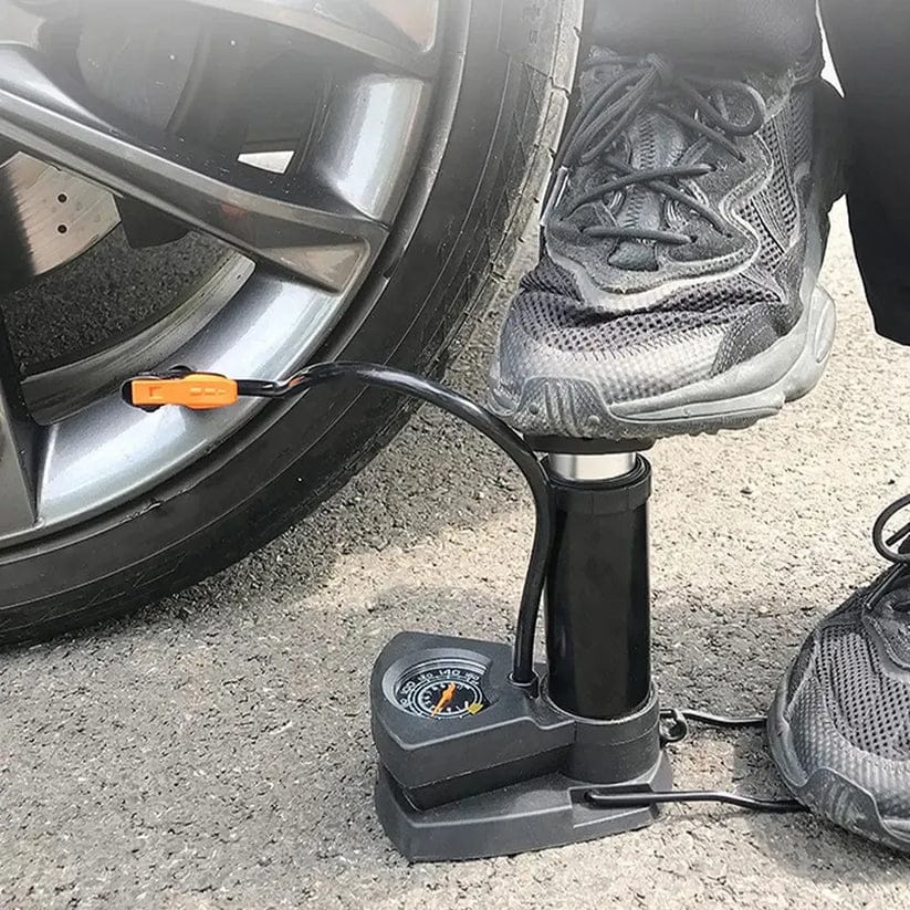 Foot And Hand Air Pump With Air Pressure Gauge – Fast Portable Car Bike And Cycle Inflator For Tires Balls And Inflatables