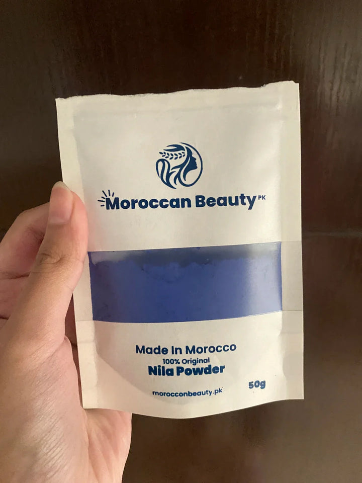 Nila Blue Powder Original Authentic Indigo Morocco | Brightening Solution | Natural For Radiant Skin & Hair | DIY Nila Mask - 100g